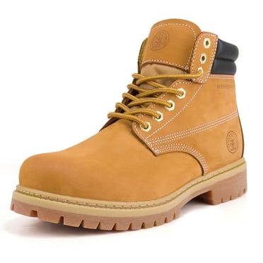 Jacata Work Boots for Men Soft Toe Non Slip Rubber Sole Resistant Utility Oil Mens Industrial Construction Boots (Wheat Size 8.5)