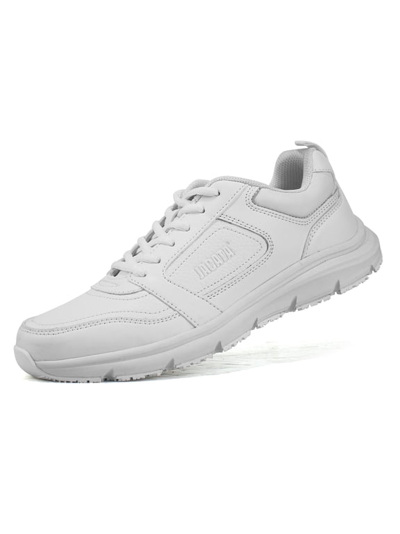 Non Slip Work Shoes for Men Food Service Arch Support Chef Slip Resistant Shoes (White Size 11)