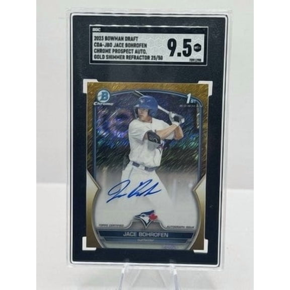 Jace Bohrofen Auto Gold Shimmer Refractor 25/50 SGC 9.5 2023 Bowman Draft Chrome
