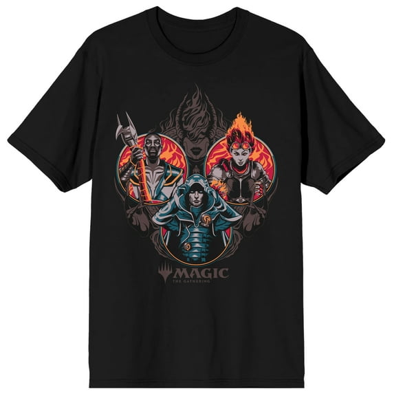 Jace, Chandra, Teferi, Ashiok Men's Black Graphic T-Shirt-XXL