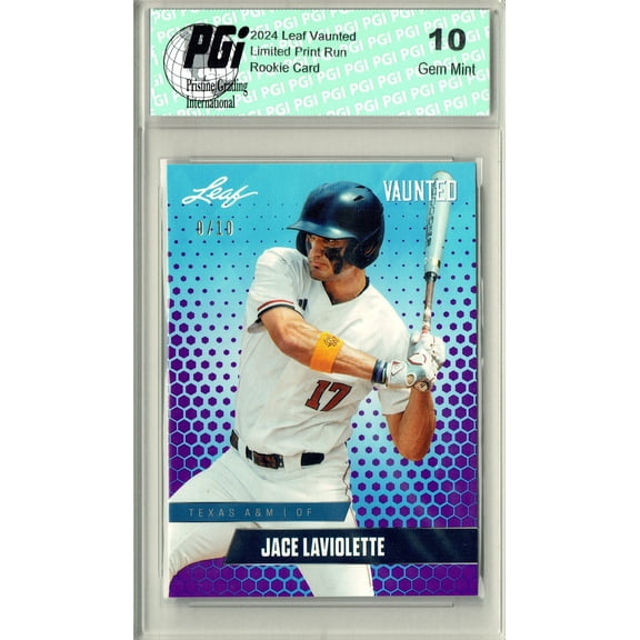Jace Laviolette 2024 Leaf Vaunted #V-06 Purple 10 Made Debut Rookie Card PGI 10