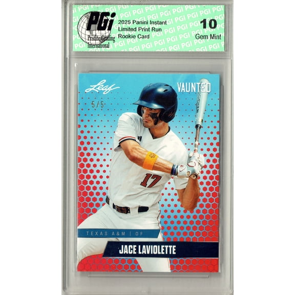 Jace Laviolette 2024 Leaf Vaunted #V-06 Red SP 5 Made Debut Rookie Card PGI 10