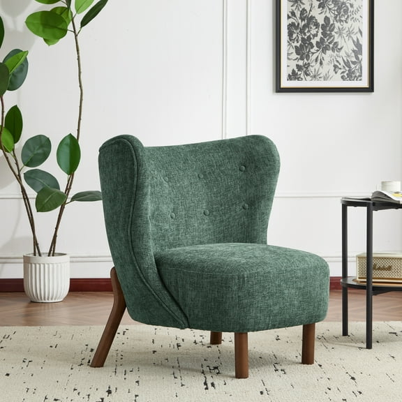 Christopher Knight Home Jace Modern Boucle Upholstered Accent Chair, Club Chair with Solid Wood Frame, Green