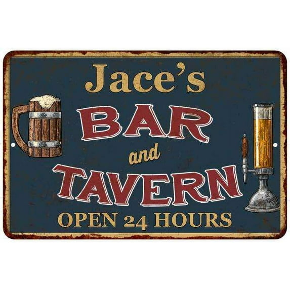 Jace's Green Bar & Tavern Rustic Sign 16 x 24 Matte Finish Metal 116240047077