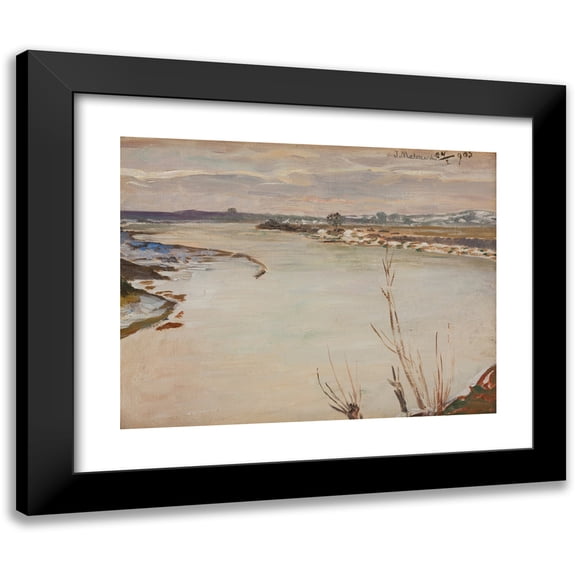 Jacek Malczewski 14x12 Black Modern Framed Museum Art Print Titled - Spring Thaw (1905)