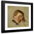 thumbnail image 1 of Jacek Malczewski 15x15 Black Modern Framed Museum Art Print Titled - Boy Covering His Eyes, 1 of 5
