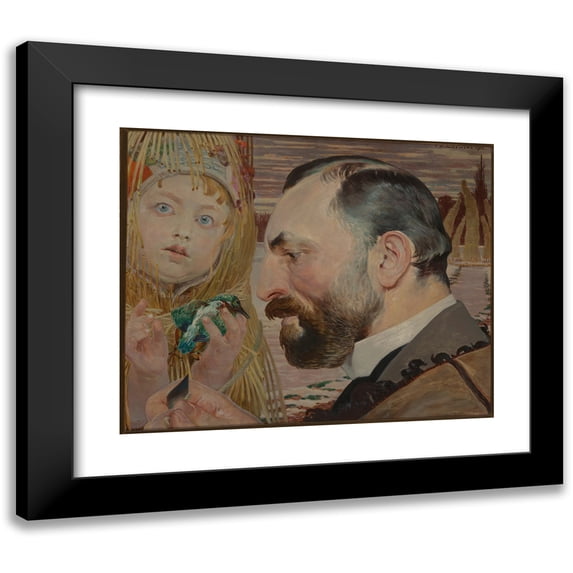 Jacek Malczewski 17x15 Black Modern Framed Museum Art Print Titled - Portrait of Feliks Jasieński (1903)
