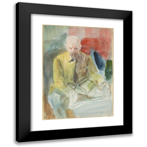 Jacek Malczewski 19x24 Black Modern Framed Museum Art Print Titled - Self-Portrait (1920)