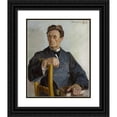 thumbnail image 1 of Jacek Malczewski 20x24 Black Ornate Framed Double Matted Museum Art Print Titled: Portrait of Priest Henryk Radomiński (ca.1870 - After 1925) (1895), 1 of 5