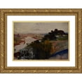 thumbnail image 1 of Jacek Malczewski 24x18 Gold Ornate Framed and Double Matted Museum Art Print Titled - Landscape at the Vistula (1903 - 1907), 1 of 4