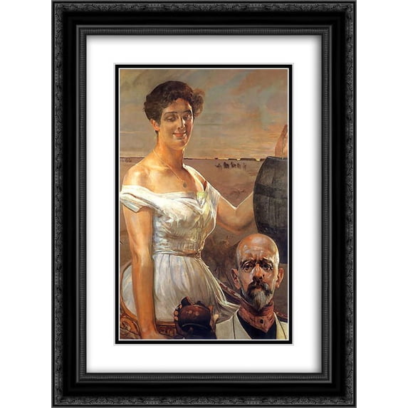 Jacek Malczewski 2x Matted 18x24 Black Ornate Framed Art Print 'Ináwells'
