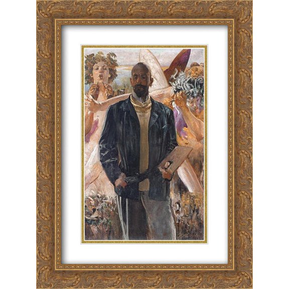 Jacek Malczewski 2x Matted 18x24 Gold Ornate Framed Art Print 'Self-Portrait'