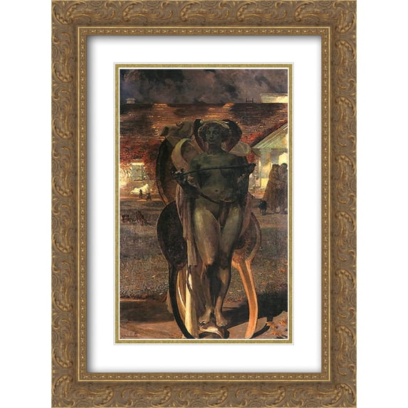 Jacek Malczewski 2x Matted 18x24 Gold Ornate Framed Art Print 'Thanatos?II'