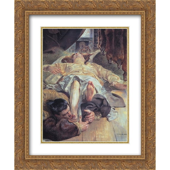 Jacek Malczewski 2x Matted 20x24 Gold Ornate Framed Art Print 'Death of Ellenai'