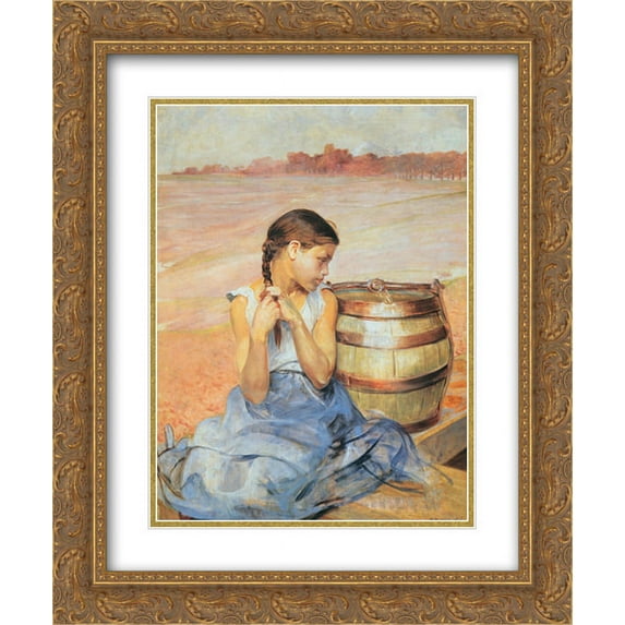 Jacek Malczewski 2x Matted 20x24 Gold Ornate Framed Art Print 'Poisoned Well I'