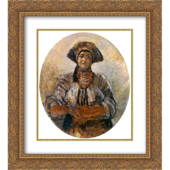 Jacek Malczewski 2x Matted 20x24 Gold Ornate Framed Art Print 'Ukrainian'