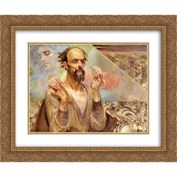 Jacek Malczewski 2x Matted 24x20 Gold Ornate Framed Art Print 'Destiny'