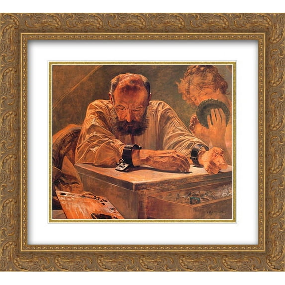Jacek Malczewski 2x Matted 24x20 Gold Ornate Framed Art Print 'Respite'