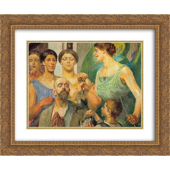 Jacek Malczewski 2x Matted 24x20 Gold Ornate Framed Art Print 'Tobiah and the Fates'