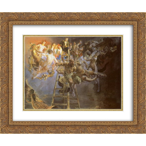 Jacek Malczewski 2x Matted 24x20 Gold Ornate Framed Art Print 'Vicious circle'