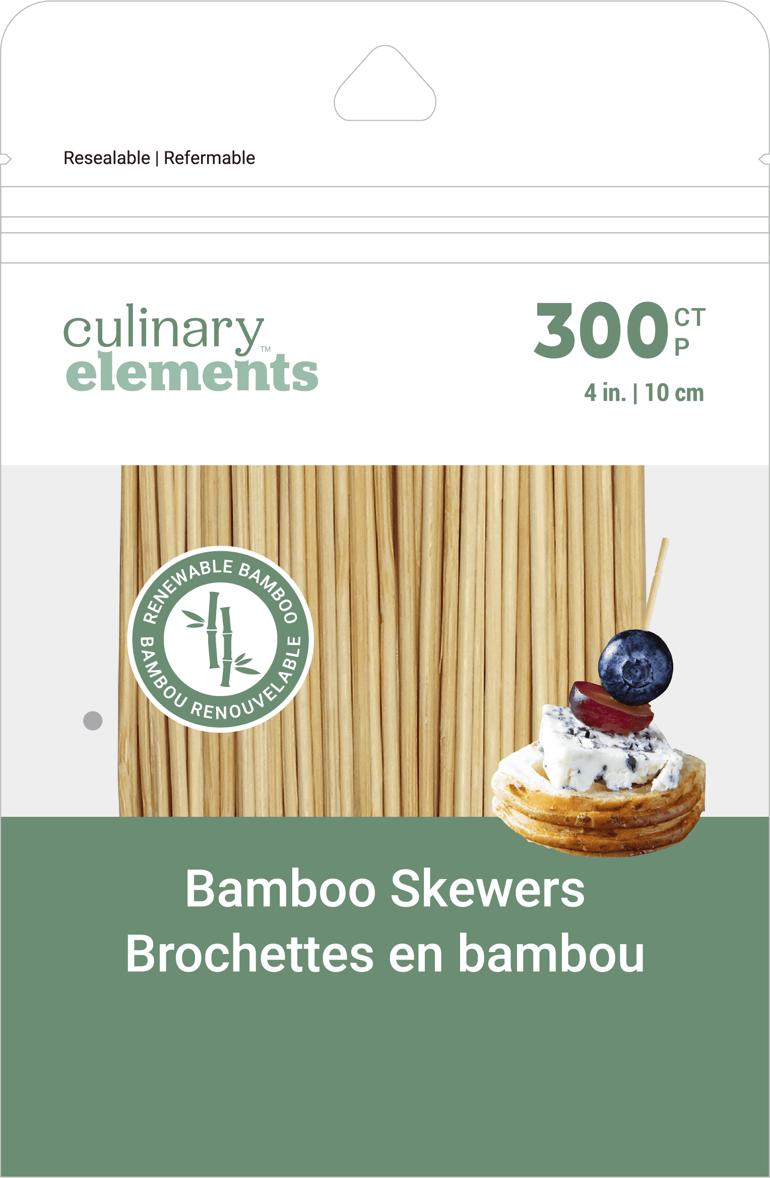 バーベキュー用バンブーポール 4本セット Jacent Natural Bamboo Skewers, 4 Inch, Perfect for Small Food