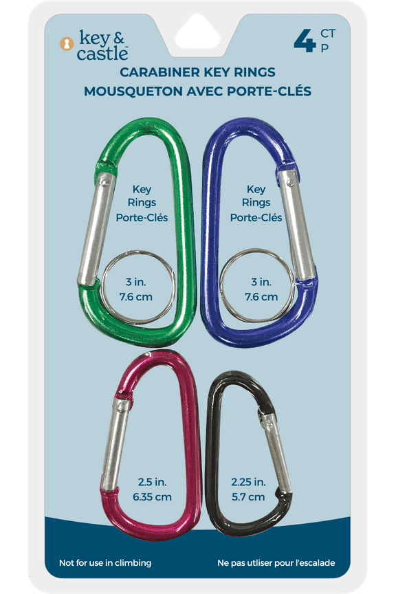 Carabiner With Key Rings 4 Count