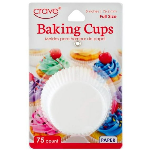 Jacent Crave 16806 Full Size White Paper Baking Cups (Pack of 10)
