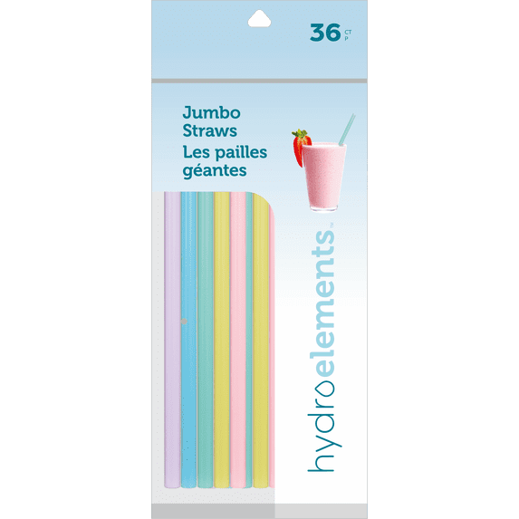 Jacent Jacent Jumbo Long and Wide Smoothie Straws, 9 Inches, Assorted Colors ...