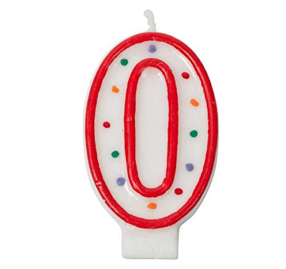 Jacent Polka Dot Number Birthday Candle Cake Topper 0 Candle