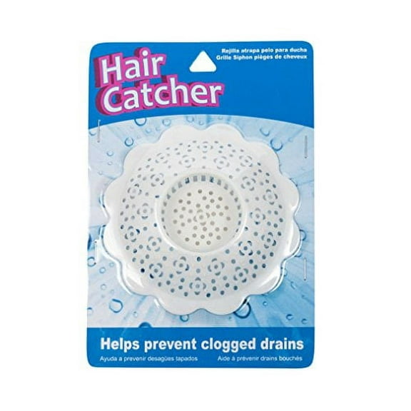 Jacent Standard Size White Plastic Tub Drain Strainer (Pack of 18)