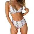 thumbnail image 1 of Jacenvly 2024 Bikini Swimsuits for Women Skin-Friendly Women Bandeau Padded Push Up Swimsuit Swimwear Beachwear Swimwear Bikini Set Tropical Cozy Beach Dresses for Women Casual Summer Gray, 1 of 7