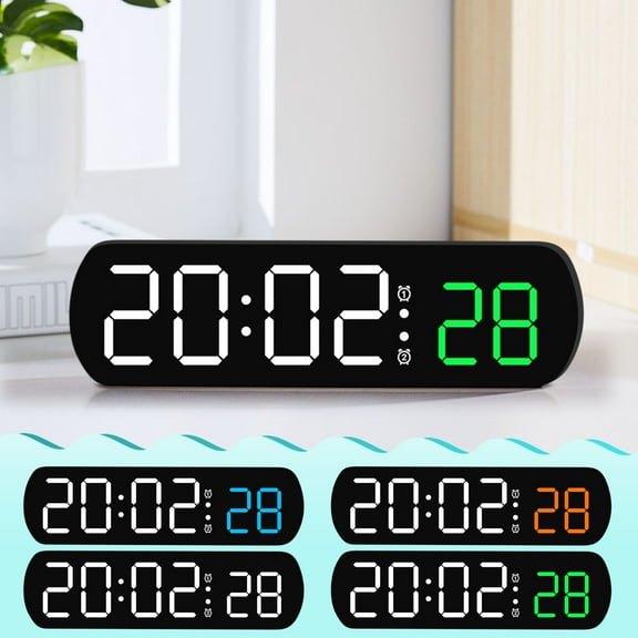 Jacenvly 2024 Easter Decorations Electronic Clock Multi-Functional Led Alarm Clock Temperature Jump Seconds Display Countdown Bedside Clock Home Decor Living Room Blue