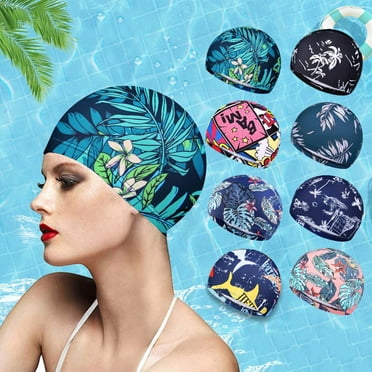 Jacenvly 2024 New Adult Moulded Swim Cap Silicone Swimming Pool Hat Plain Protection Ear Swim Cap Easter Decorations