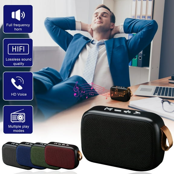Jacenvly 2024 New Alarm Clock Radio Bluetooth Speaker Subwoofer Wireless Outdoor Stereo Bass Usb/Tf/Fm Radio Black