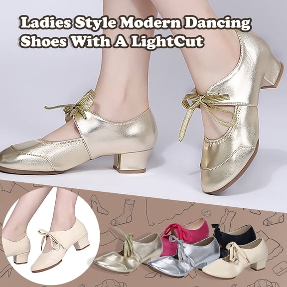 Jacenvly 2024 New Lady Style Shallow Mouth Modern Dance Latin Dance Dance Shoe Low Soft Beige Sandals for Women