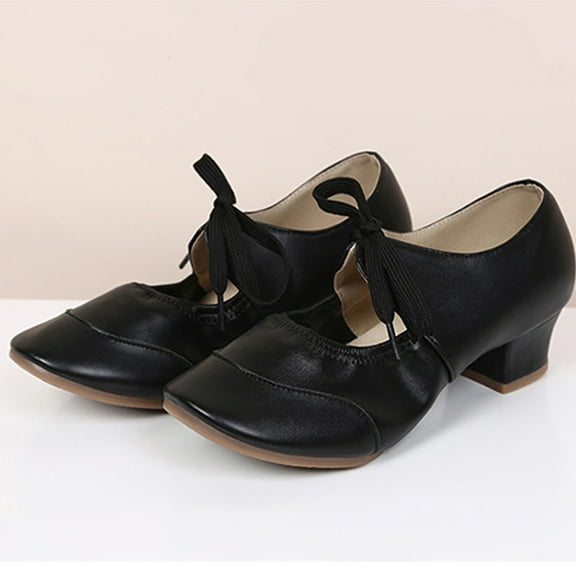 Jacenvly 2024 New Lady Style Shallow Mouth Modern Dance Latin Dance Dance Shoe Low Soft Black Sandals for Women