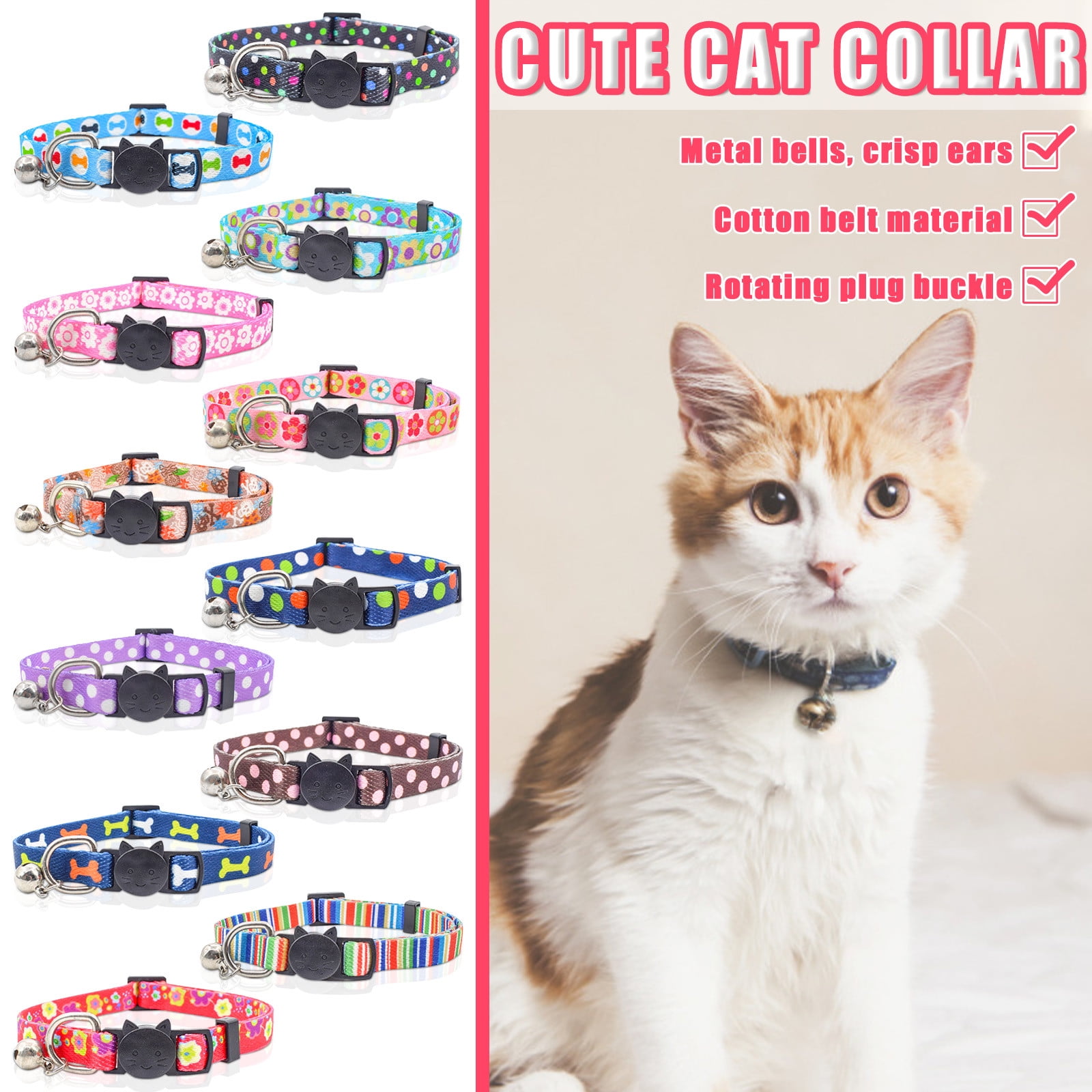 Jacenvly 2024 New Pet Tech Collar Printed Collar Elizabeth Collar Buckle Hanging Accessories ,