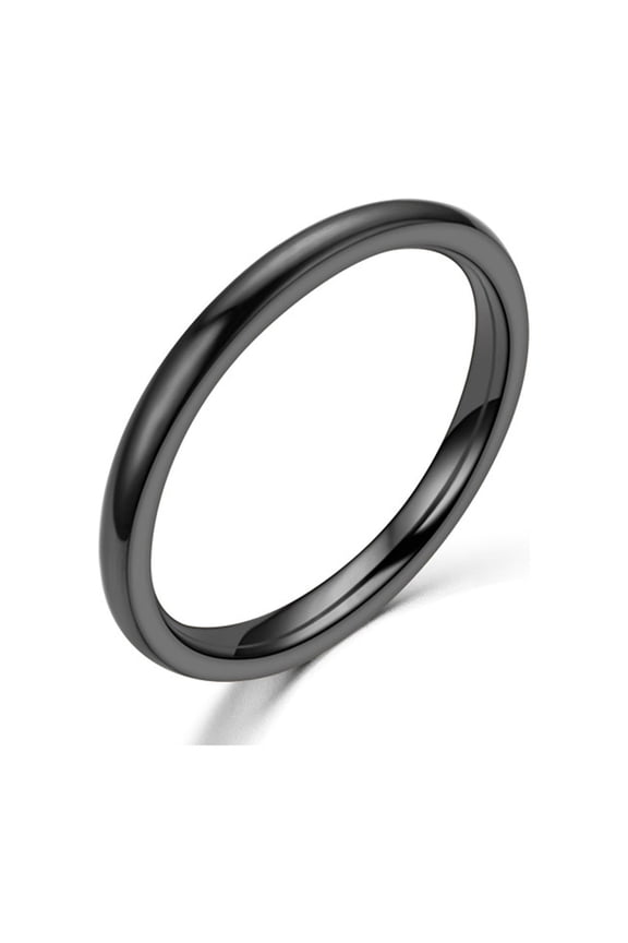 2024 New Rings For Men Fashion Contracted 2Mm Fine Hand Polished Women'S Tail Ring Couple Ring Gifts For Him Black