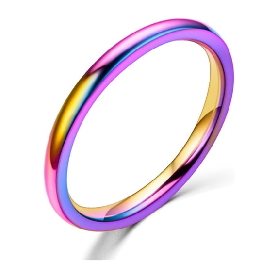 Jacenvly 2024 New Rings For Men Fashion Contracted 2Mm Fine Hand Polished Women'S Tail Ring Couple Ring Gifts For Him Multicolor
