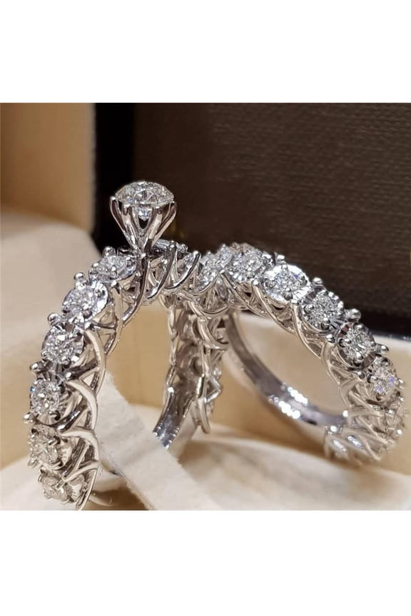 2024 New Rings For Women Flash Diamond Engagement Rings Women'S Rings Fashion Jewelry Wedding Rings Gifts For Her Silver