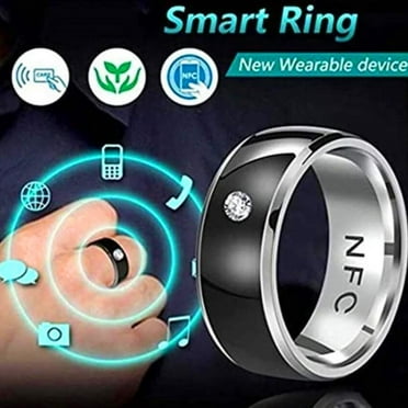 Jacenvly 2024 New Rings For Women Nfc Mobile Phone Smart Ring Stainless Steel Ring Wireless Radio Frequency Communication Water Resistance Jewelry Gifts For Her Black