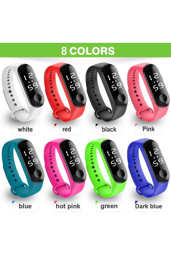 2024 New Smart Watch Fashion Digital Led Sports Watch Unisex Silicone Band Wrist Watches Men Women Watch Batteries Blue