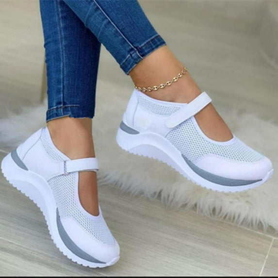 Jacenvly 2024 New Spring Sneakers Women Casual Breathable Sport Shoes Casual Mesh Shoes White Sandals for Women