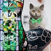 Jacenvly 2024 New St. Patrick'S Day Pet Collar For Puppies Cats Bow Tie with Bells Pet Tech