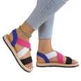 thumbnail image 1 of Jacenvly 2024 New Strap Grass Woven Hemp Rope Flat Bottomed Roman Shoes Beach Soft Sole Sandals Multicolor Sandals for Women, 1 of 6