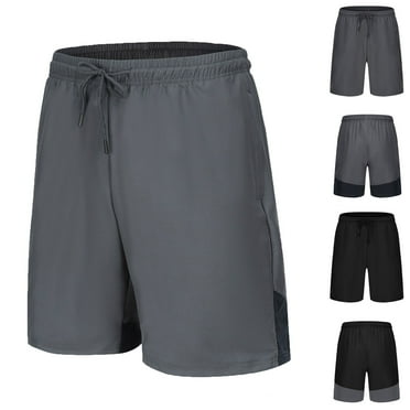 Jacenvly 2024 New Summer Mens Shorts Men Casual Fashion Sports Quick-Dry Elastic Mid-Waist Lace-Up Shorts Solid Breathable Loose Swim Trunks Black