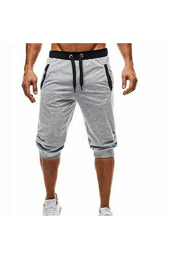 2024 New Summer Mens Shorts Men Sport Fitness Jogging Elastic Stretchy Bodybuilding Bermuda Sweatpants Solid Skin-Friendly Leisure Swim Trunks Gray