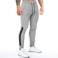 thumbnail image 1 of Jacenvly 2024 New Summer Trousers for Men Men Fashion Solid Casual Elastic Waist with Pocket Trousers Sport Pants Striped Lightweight Leisure Work Pants Gray, 1 of 9