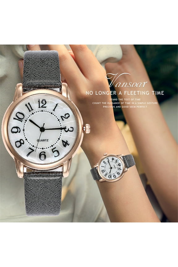 2024 New Watch Batteries Vansvar Women'S Casual Quartz Leather Band Newv Strap Watch Analog Wrist Watch Smart Watch Beige