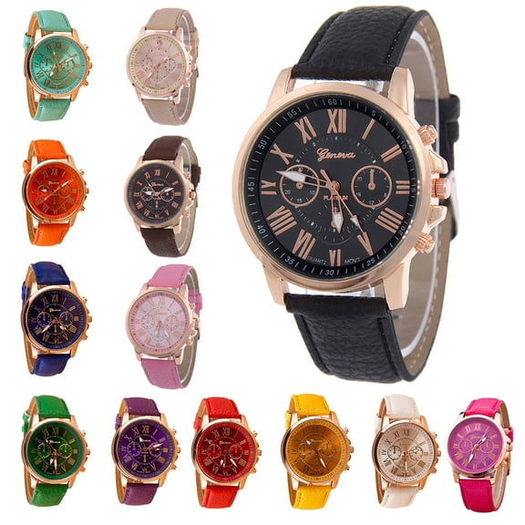 Jacenvly 2024 New Watch Batteries Women'S Sport Quartz Disc Multi-Pointer Watch Blue Light Glass Belt Wristband Smart Watch Black